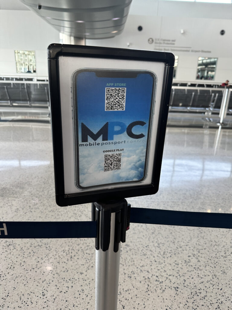 a sign in a airport
