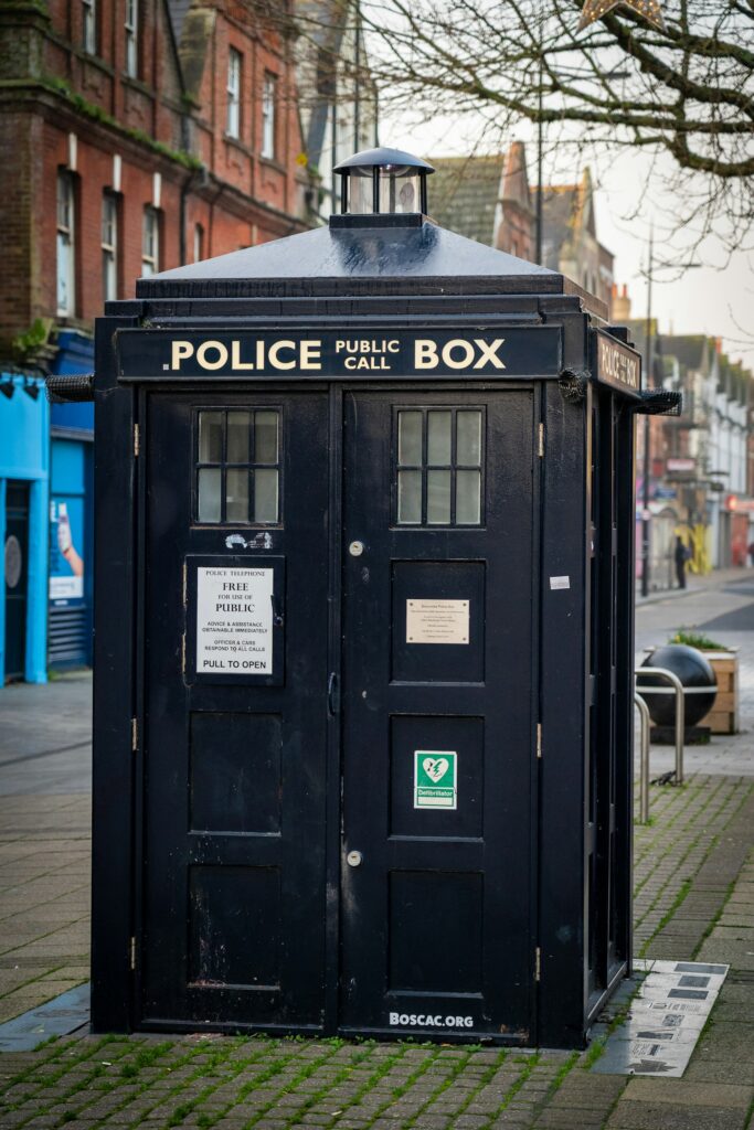 a black box on a sidewalk