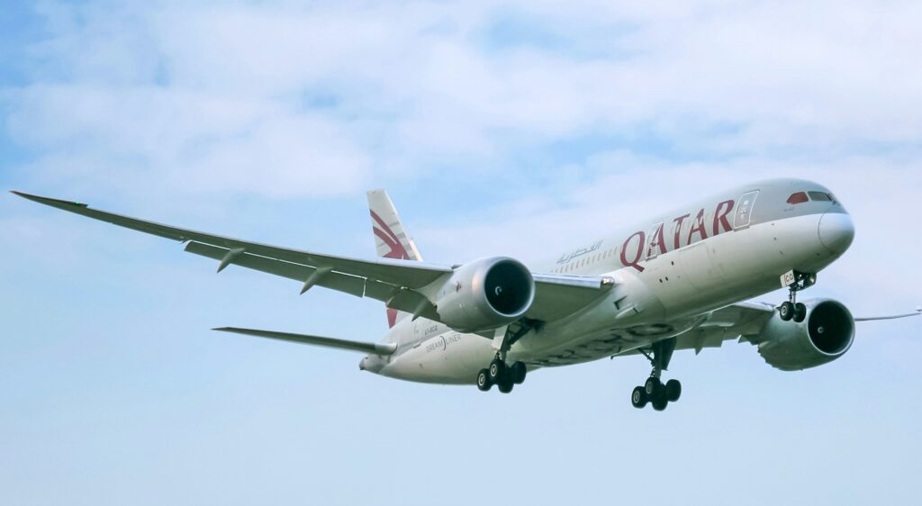 a plane flying in the sky