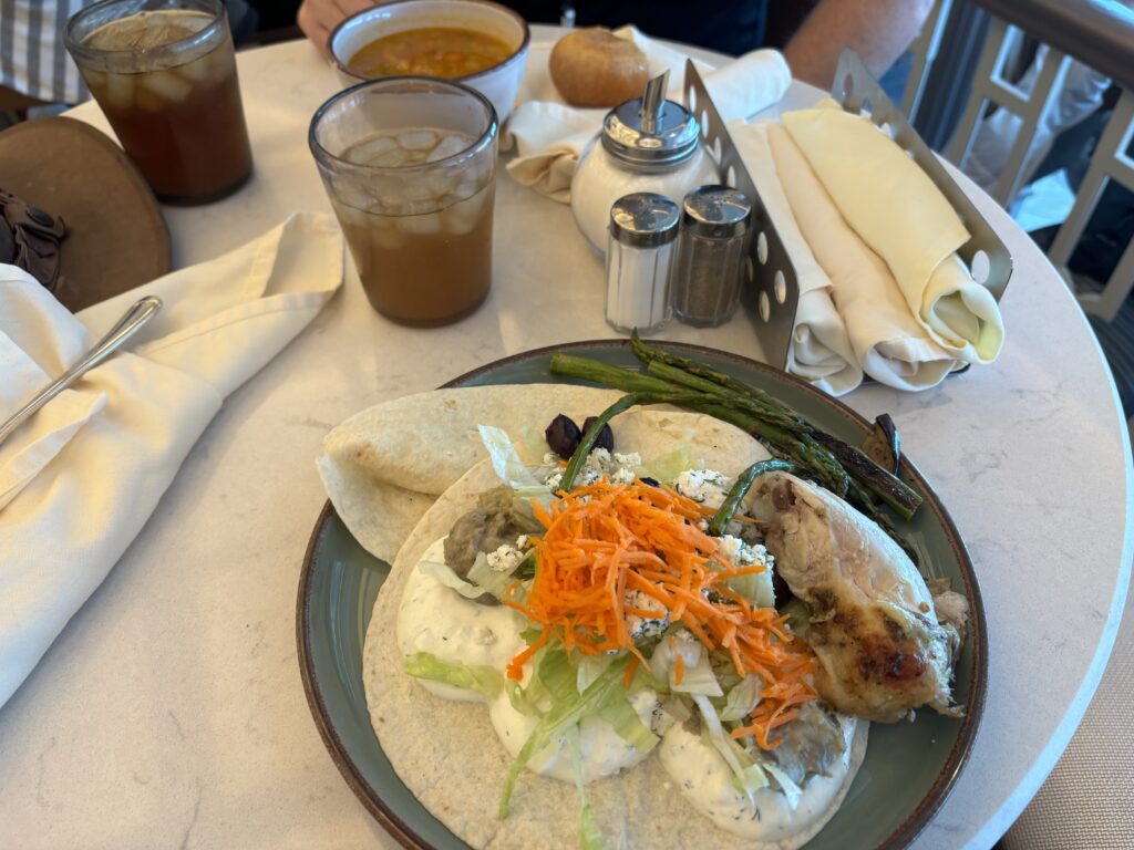 a plate of food on a table
