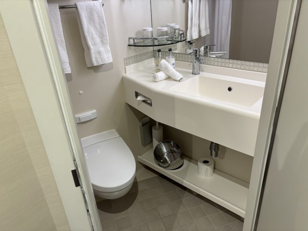 a bathroom with a sink toilet and towel rack