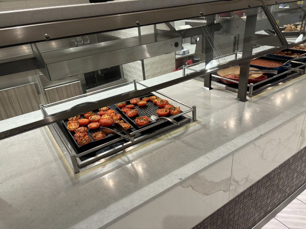 food on a grill in a restaurant