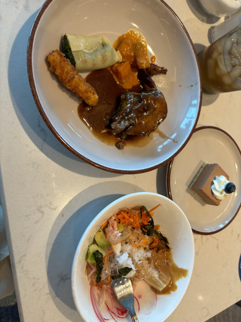 a plate of food on a table