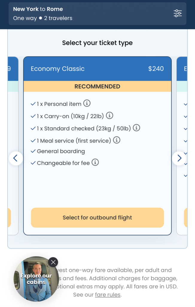 a screenshot of a flight ticket
