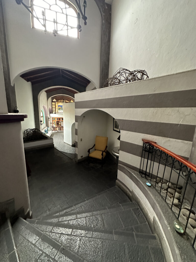 a staircase leading to a house
