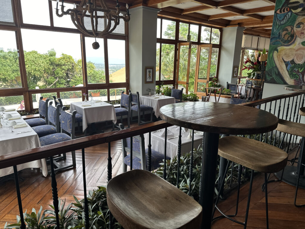 a room with tables and chairs