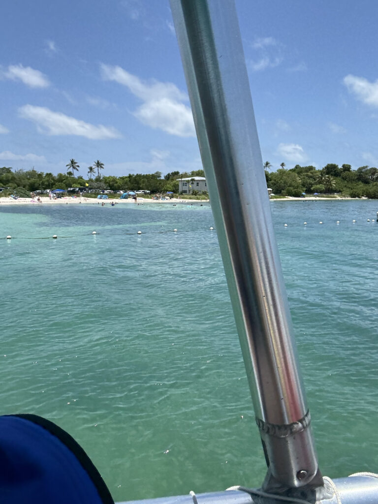 a metal pole on a boat