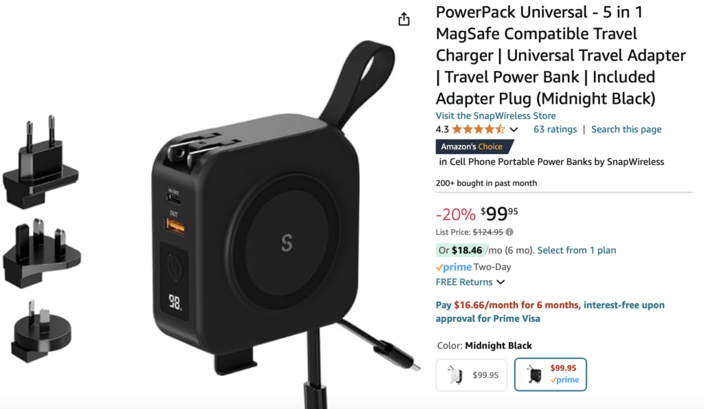 a black device with a cord attached to it