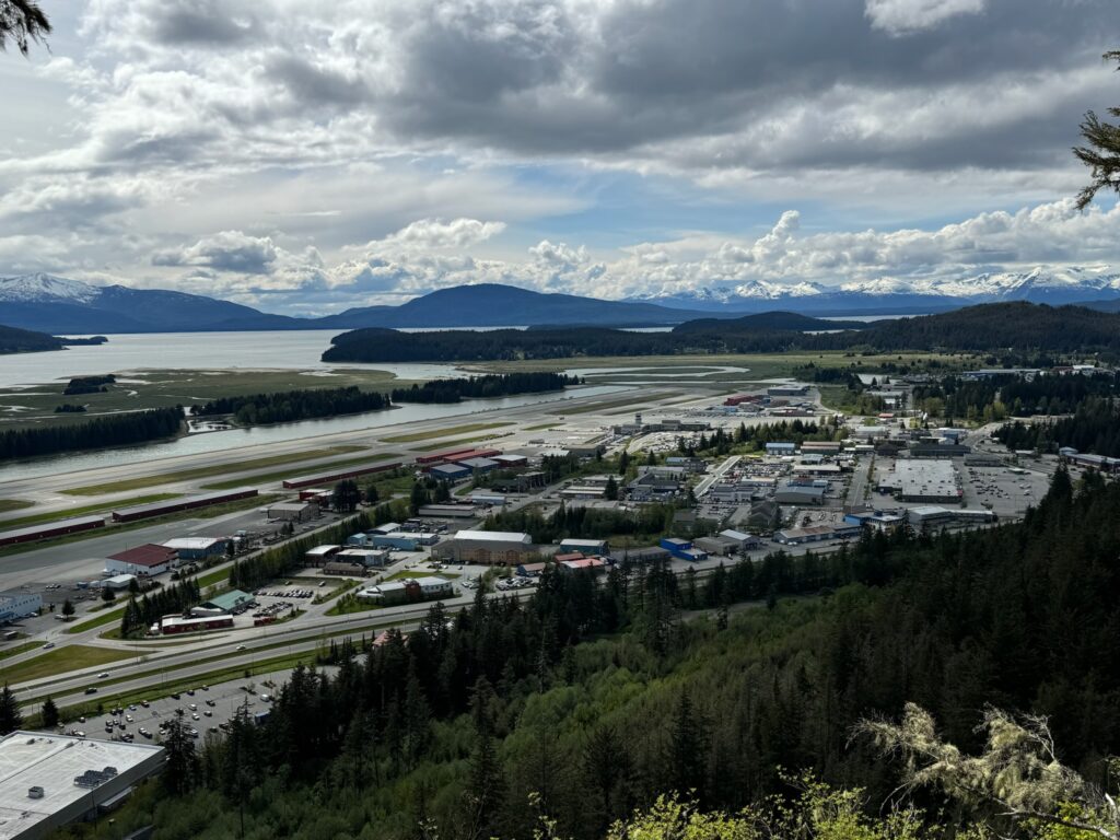 a city next to a body of water