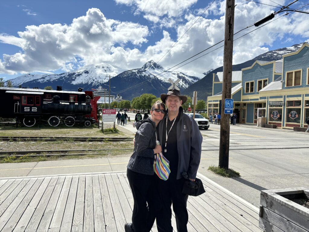 a man and woman posing for a picture