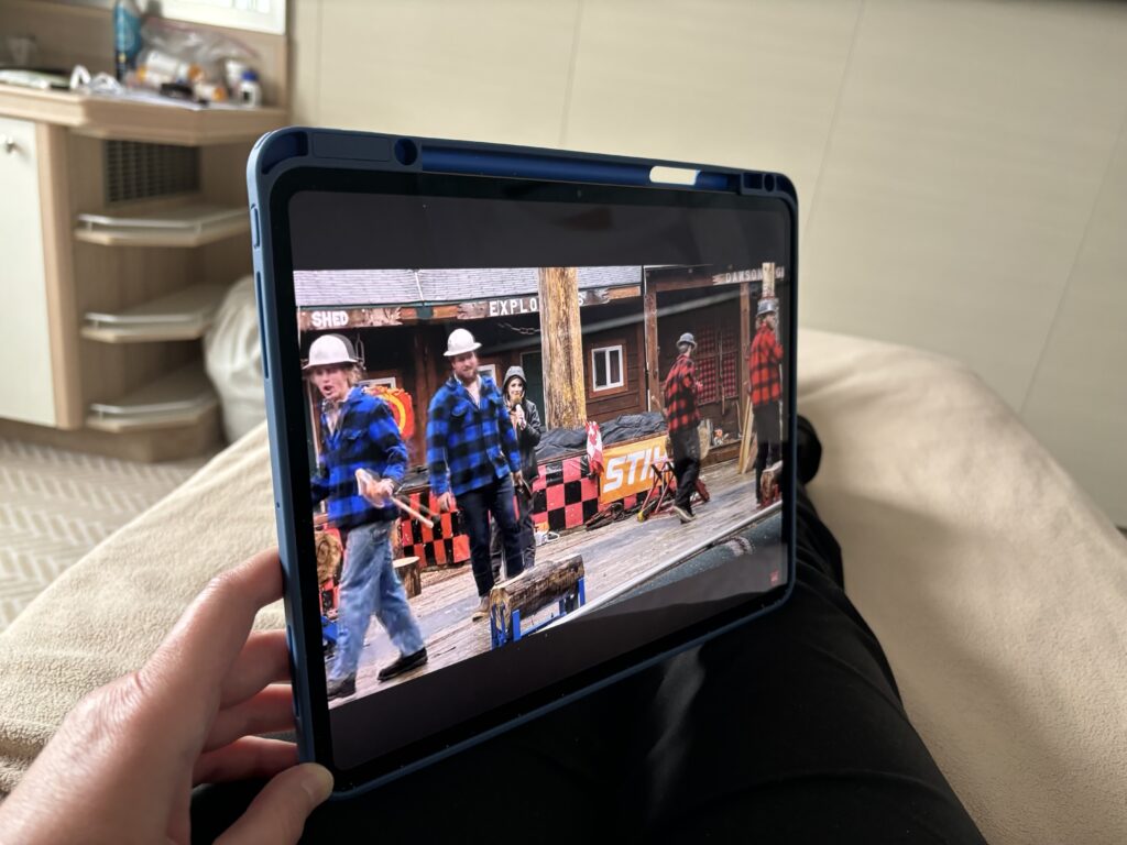 a person holding a tablet