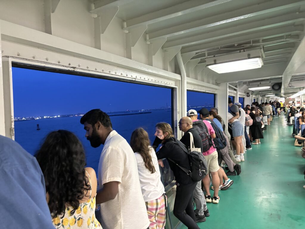 a group of people on a boat