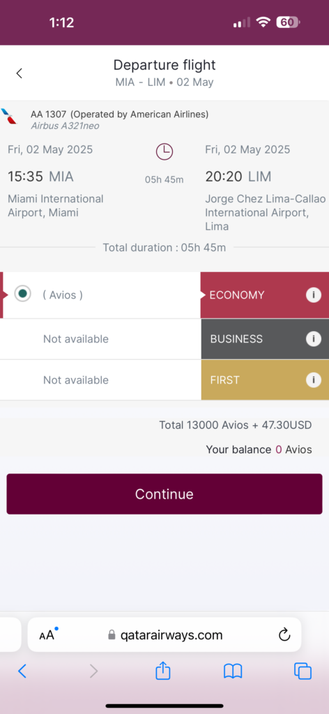 a screenshot of a flight schedule