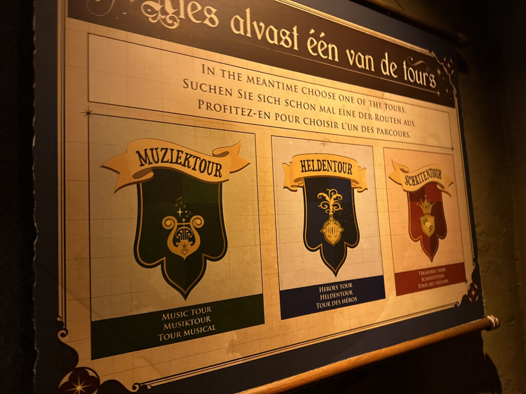 a sign with different colors and text