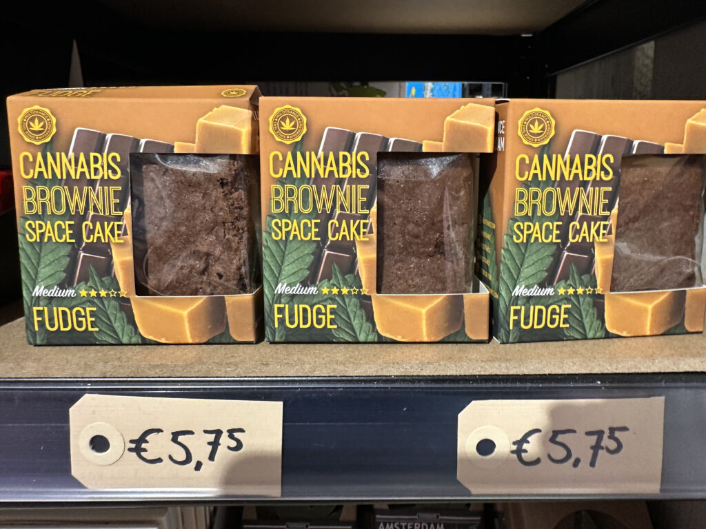 brown food in boxes on a shelf