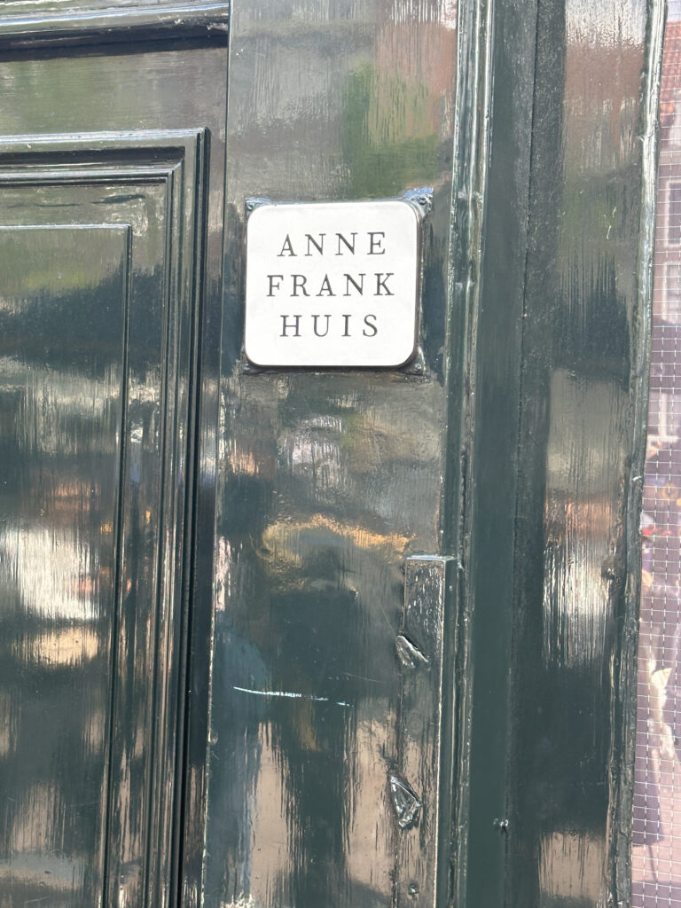 a sign on a door