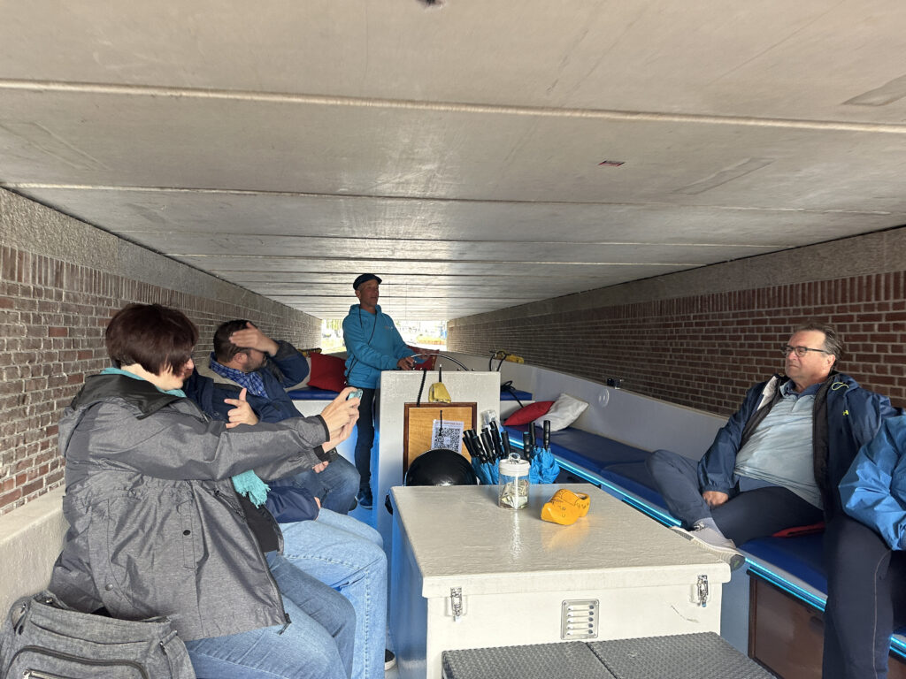 a group of people sitting in a room