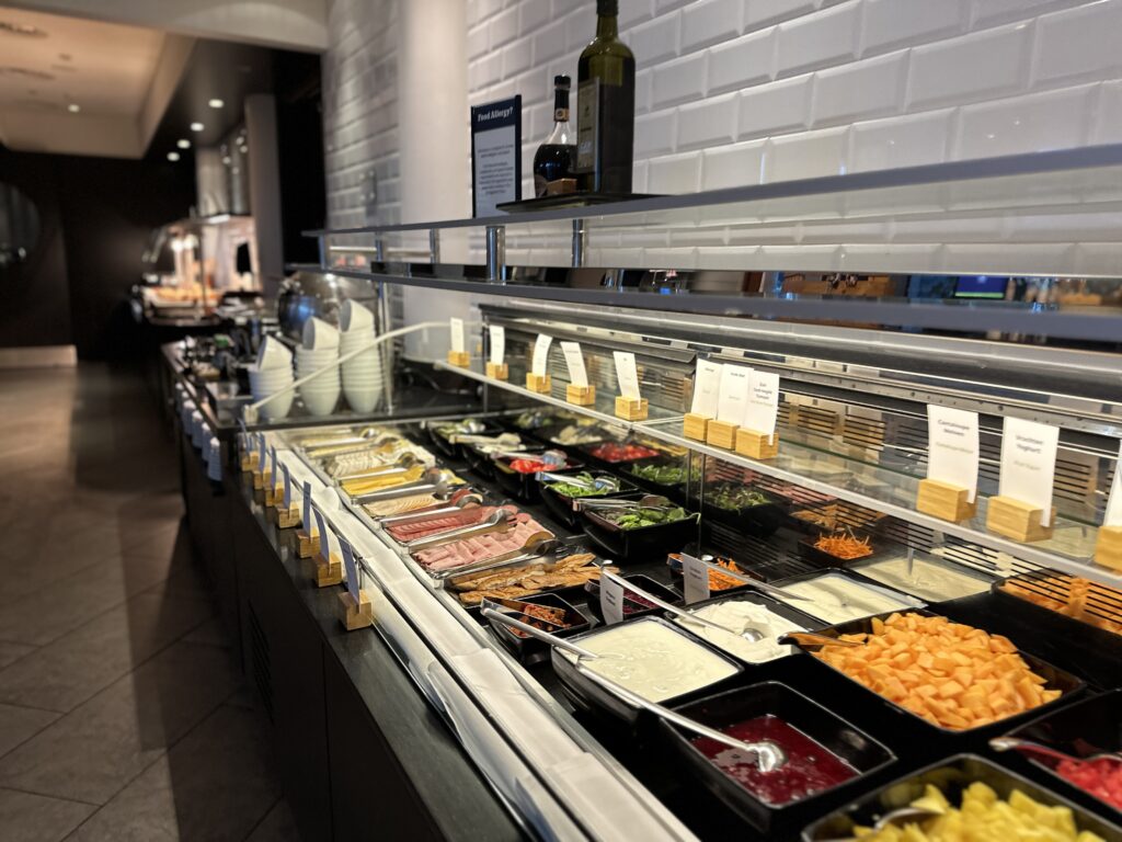 a food display in a restaurant