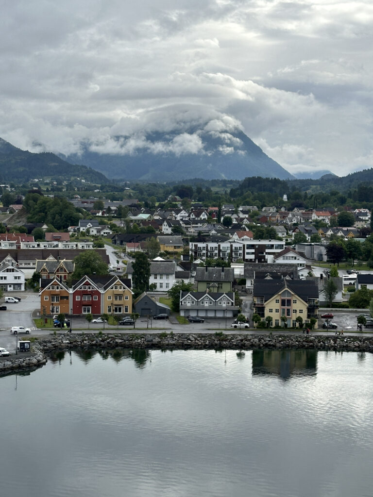 a city next to a body of water