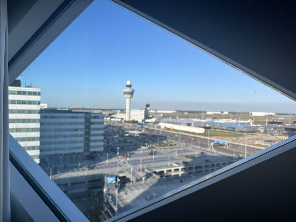 a view of a city from a window