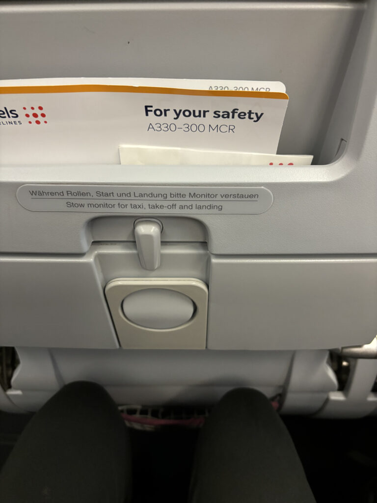 a close up of a card in a seat