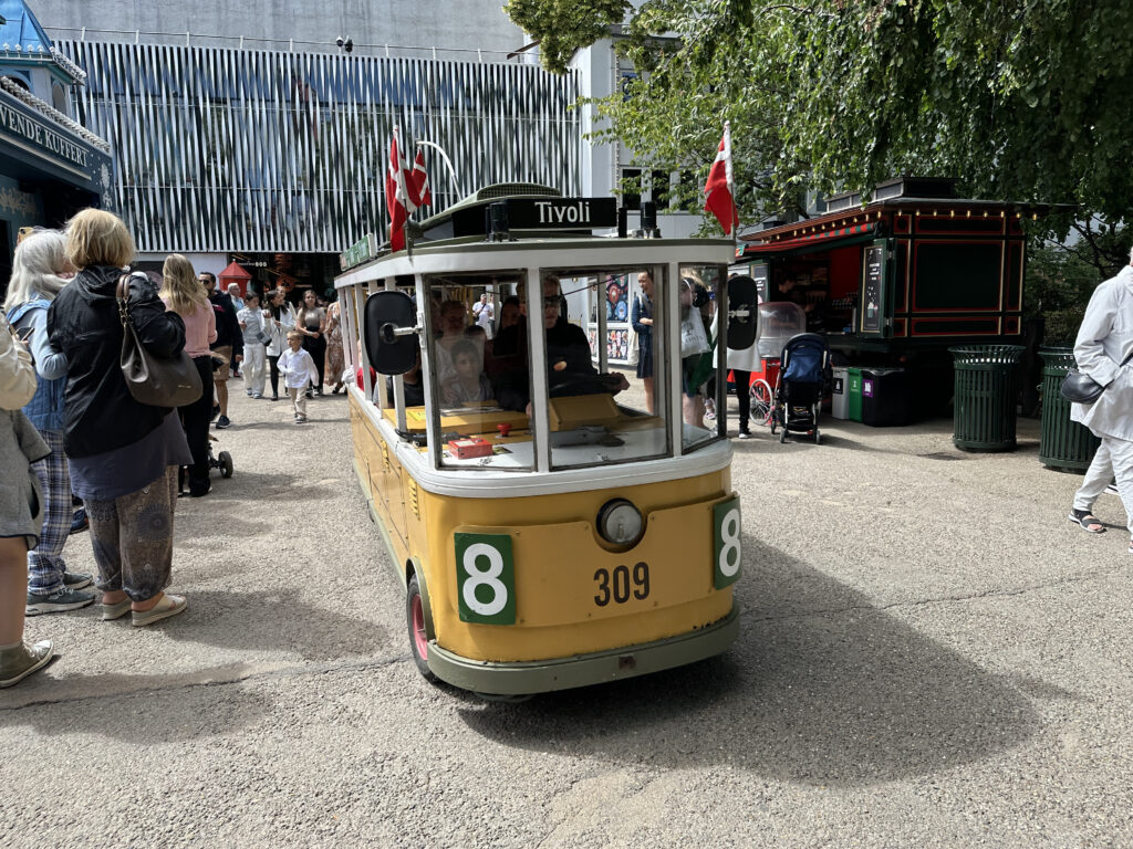 a trolley on a street