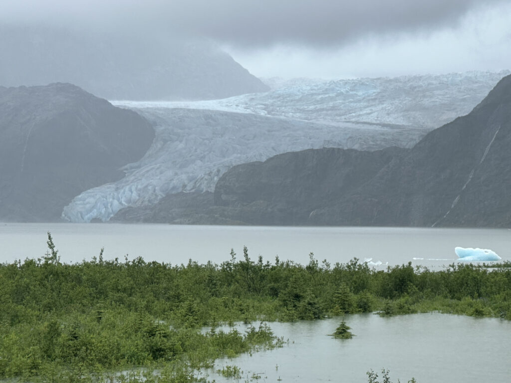 a glacier in the mountains