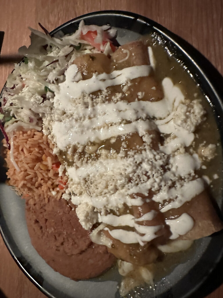a plate of food on a table