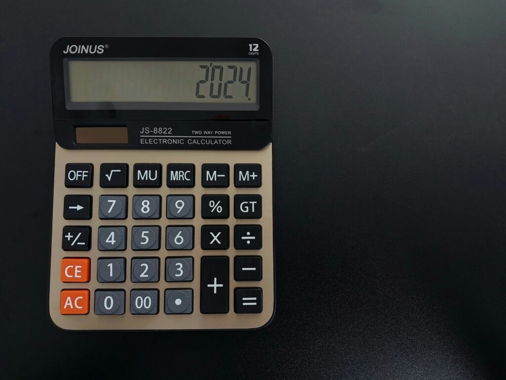 a calculator with a screen on it