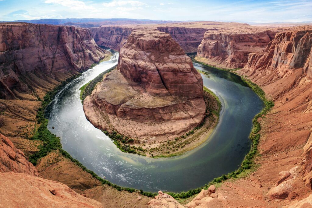 a river winding through a canyon