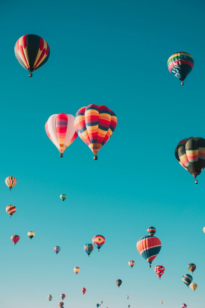 hot air balloons in the sky