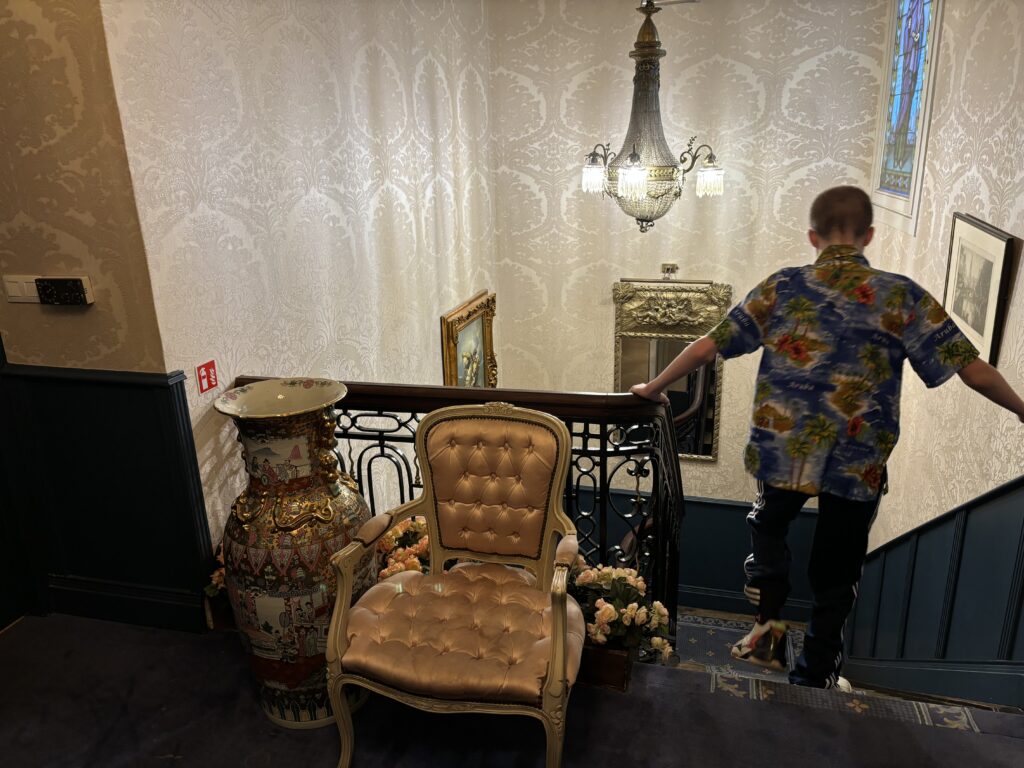 a person standing on the stairs