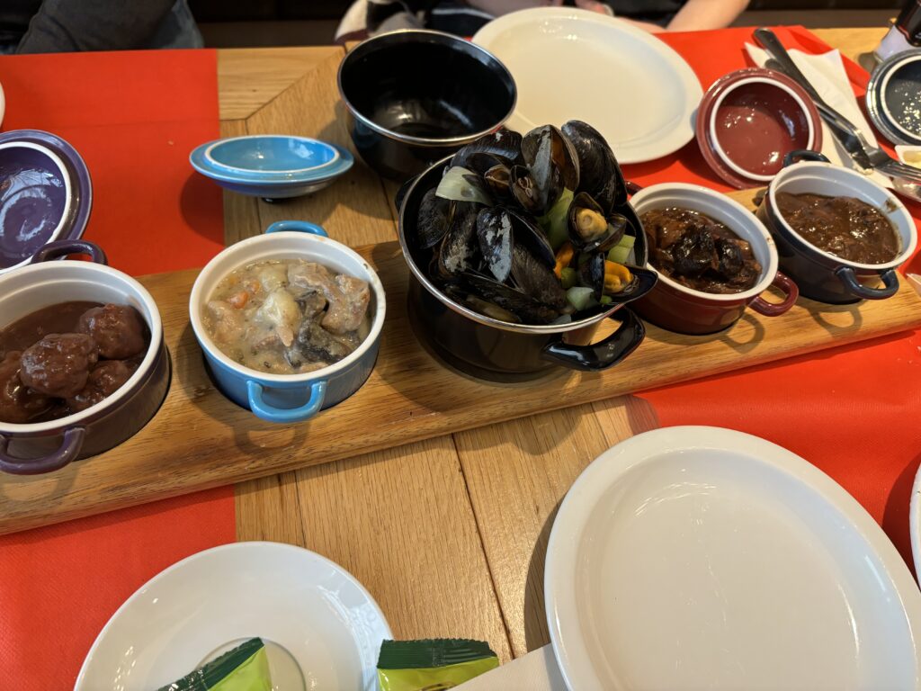 a tray of food on a table