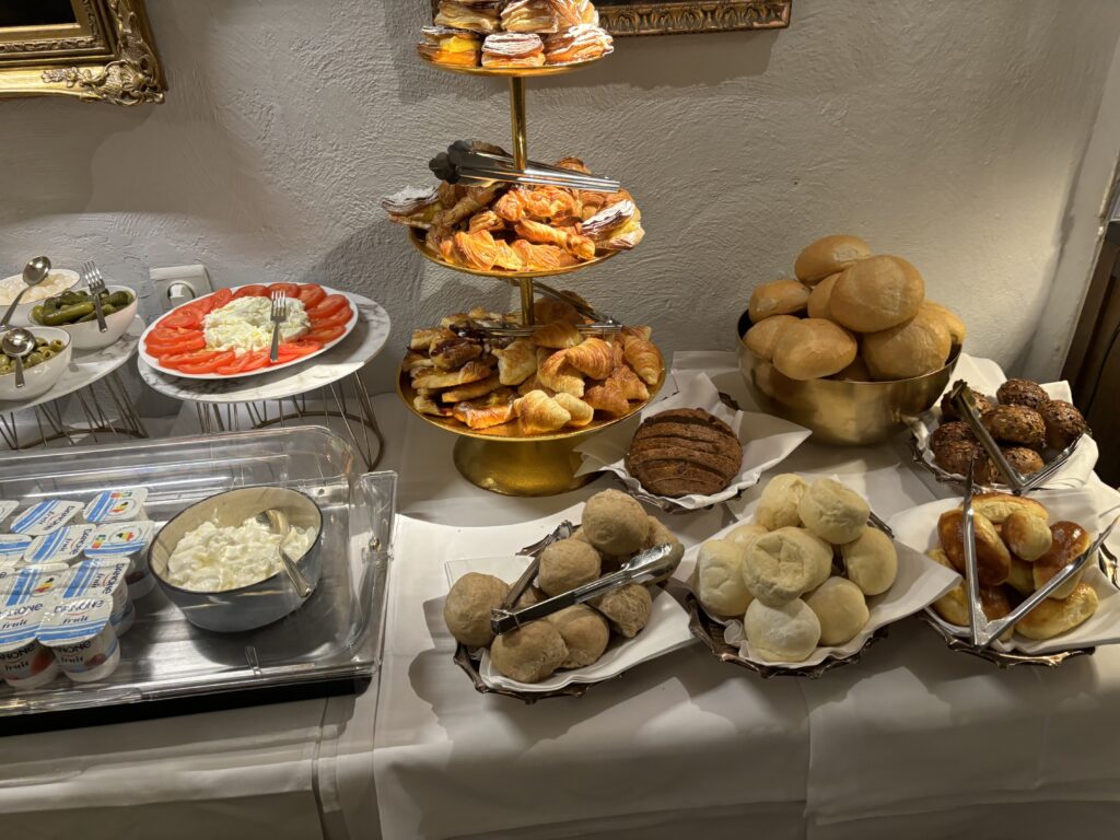 a table with food on it