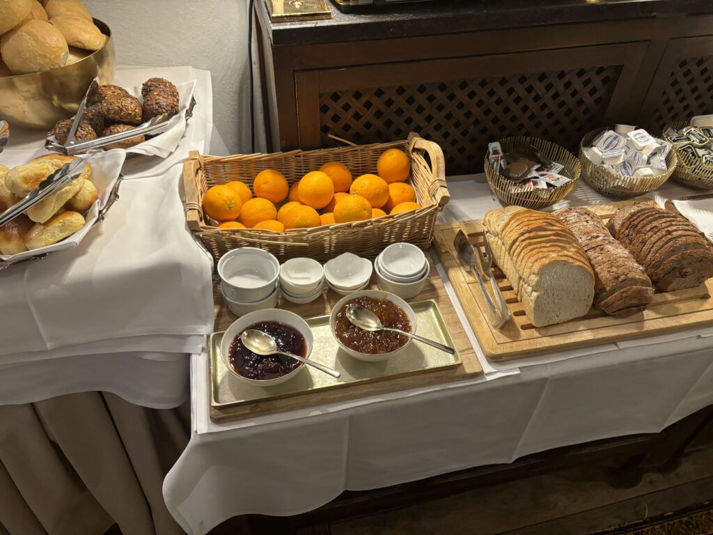 a table with food on it