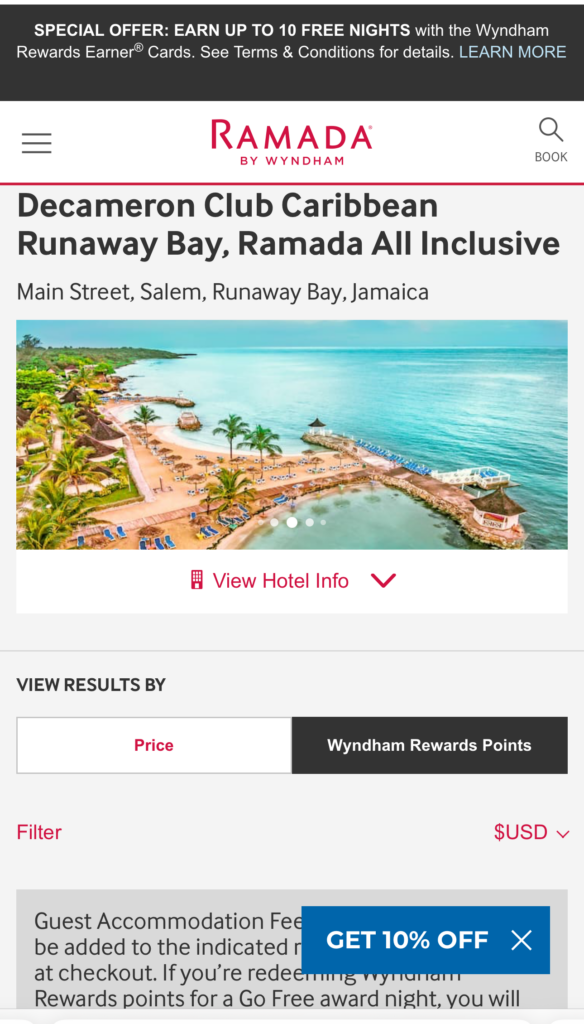 a screenshot of a hotel