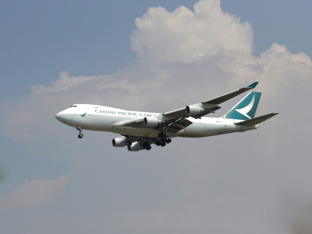 a plane flying in the sky