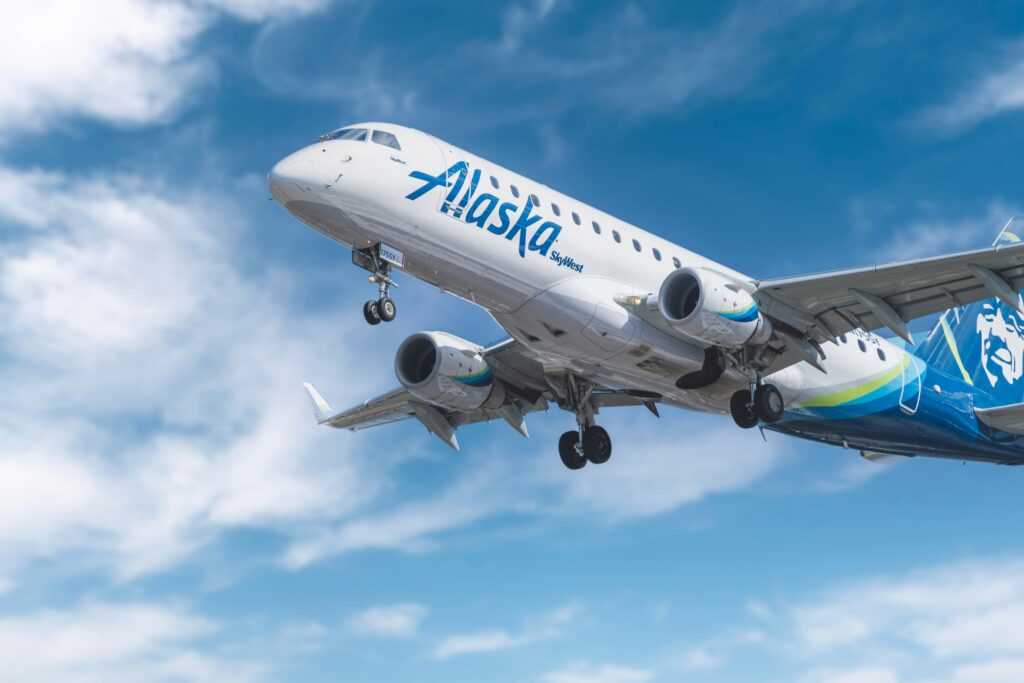 a plane in the sky