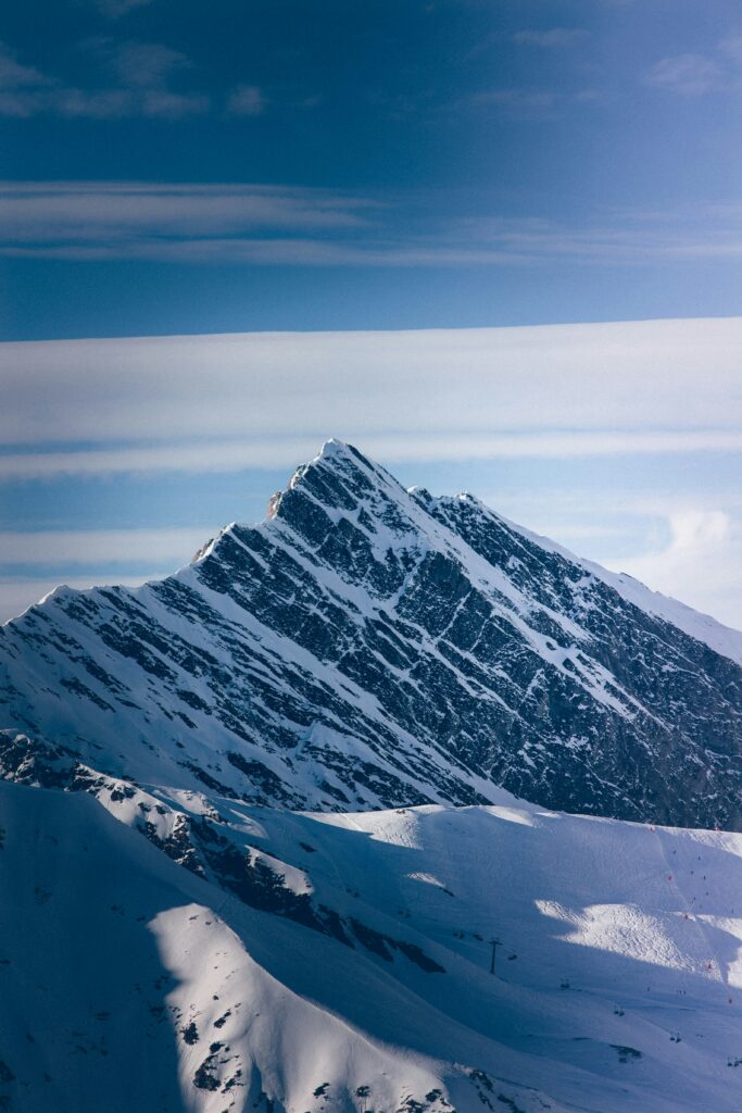 a mountain with snow on it
