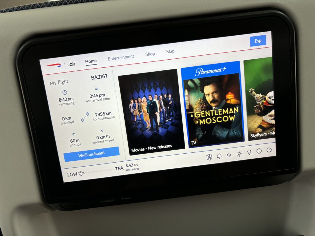 a screen with a picture of a movie on it