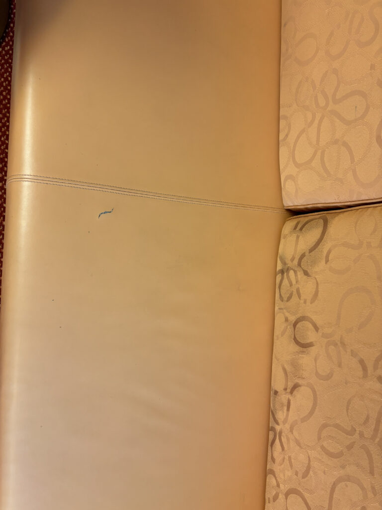 a close up of a couch