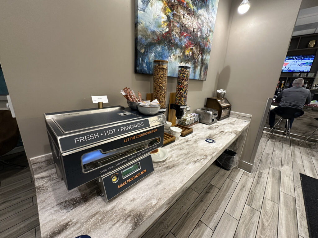 a counter with food items on it