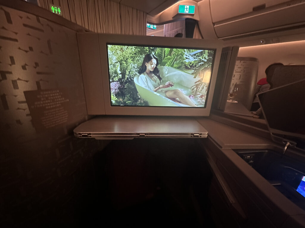 a television on a table