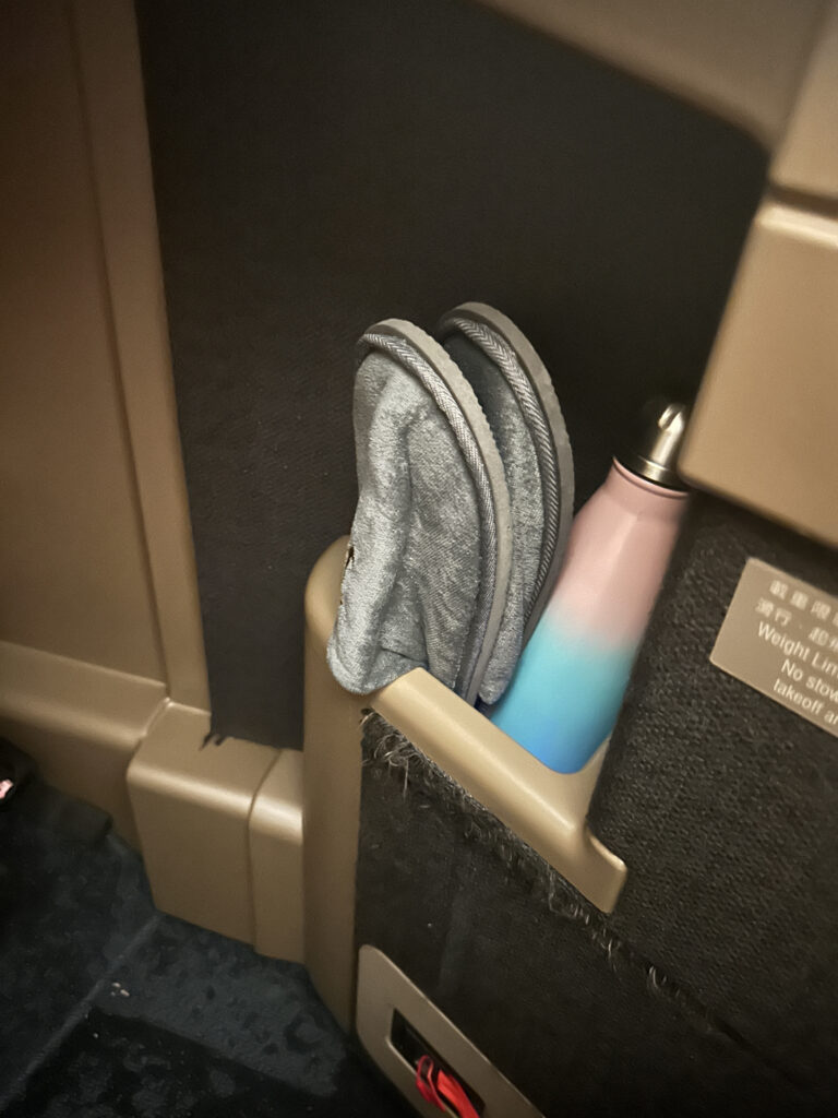 a pair of flip flops in a holder