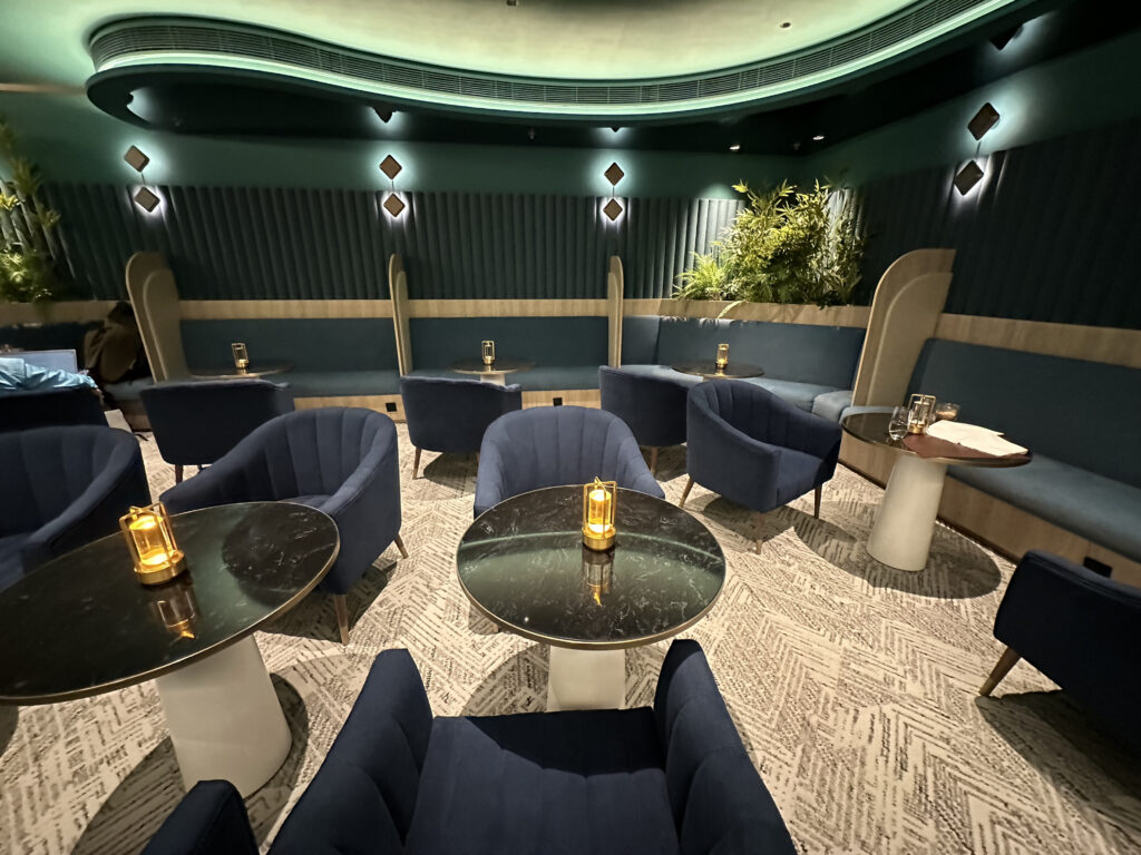 a room with tables and chairs
