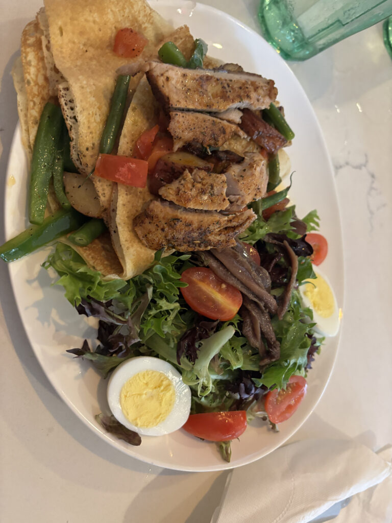 a plate of food on a table
