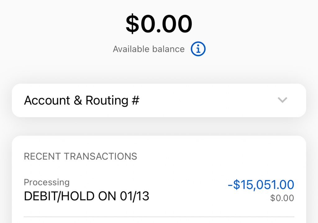 a screenshot of a mobile banking