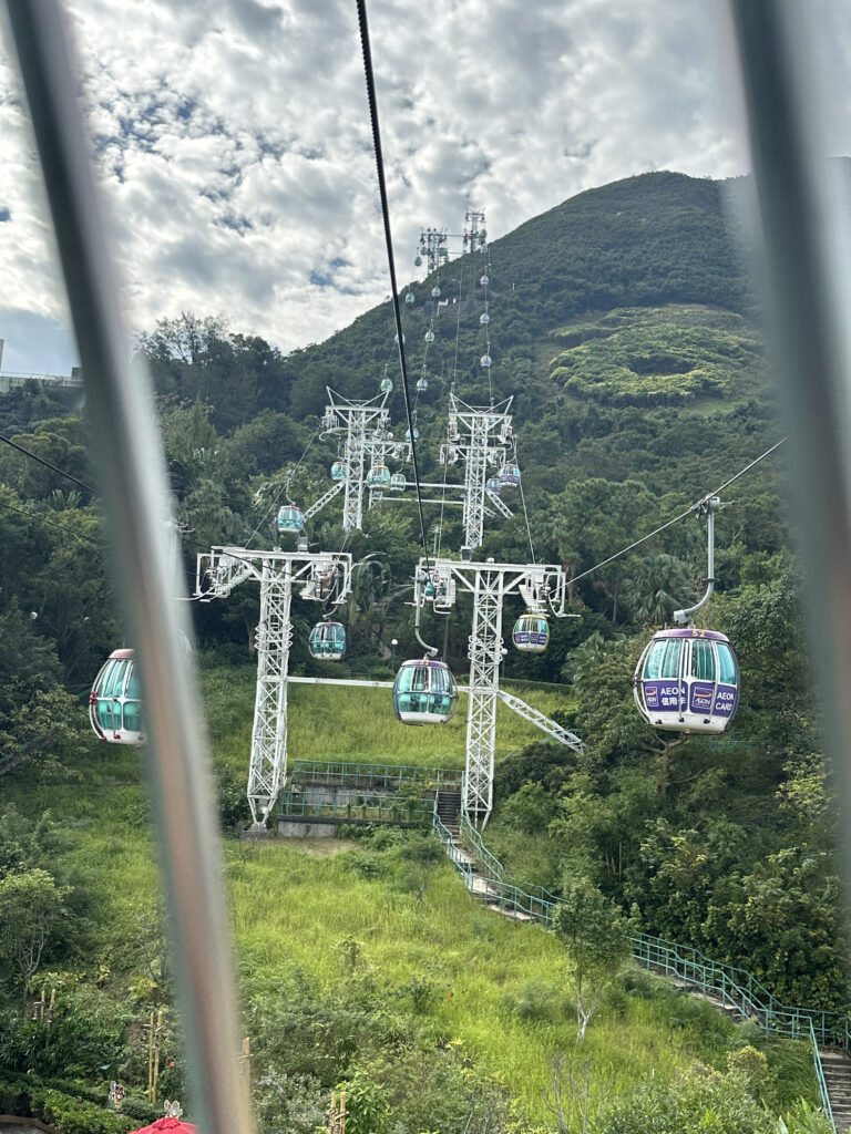 a cable cars in the mountains
