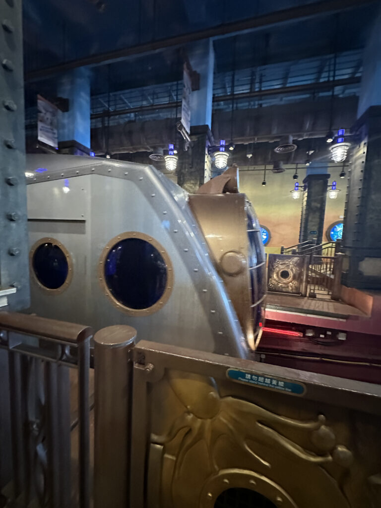 a train in a building
