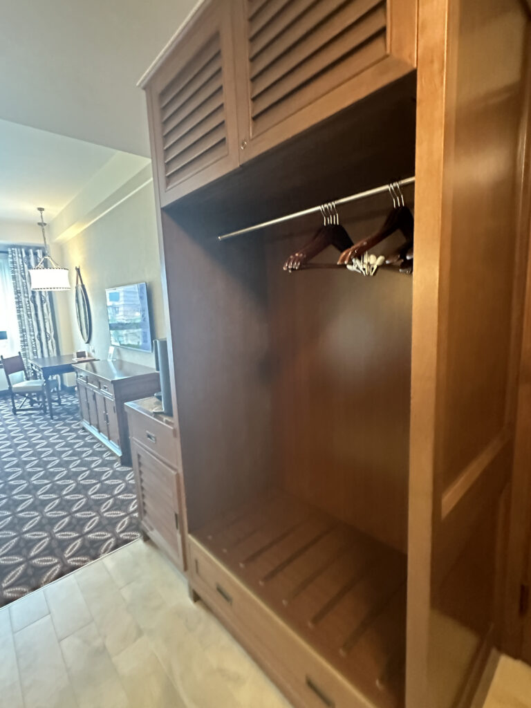 a closet with a swinger in it